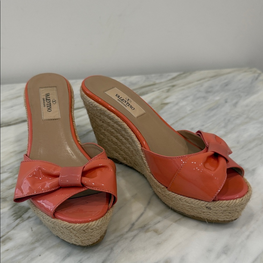 Valentino Women's Coral Wedge Sandals Size 36
